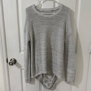 Gray Long Sleeve Knit Top